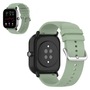 20mm simple silicone watch strap  for Amazfit watch - Ice Pine Green / Silver Buckle