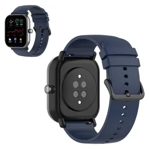 20mm simple silicone watch strap  for Amazfit watch - Midnight Blue / Black Buckle