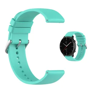 22mm Universal silicone quick release watch strap - Lake Blue / Silver Buckle