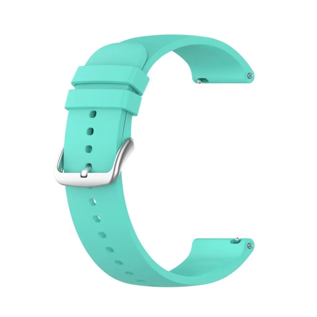 22mm Universal silicone quick release watch strap - Lake Blue / Silver Buckle