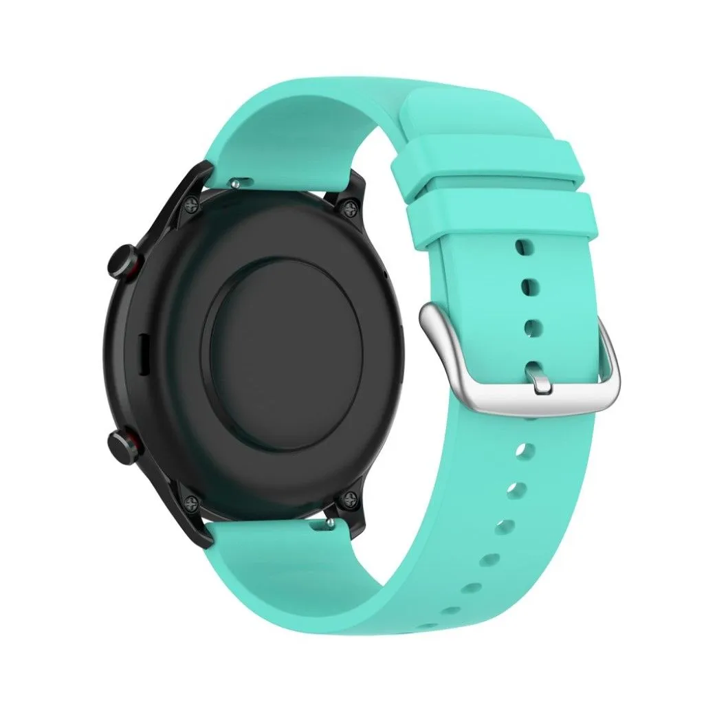 22mm Universal silicone quick release watch strap - Lake Blue / Silver Buckle