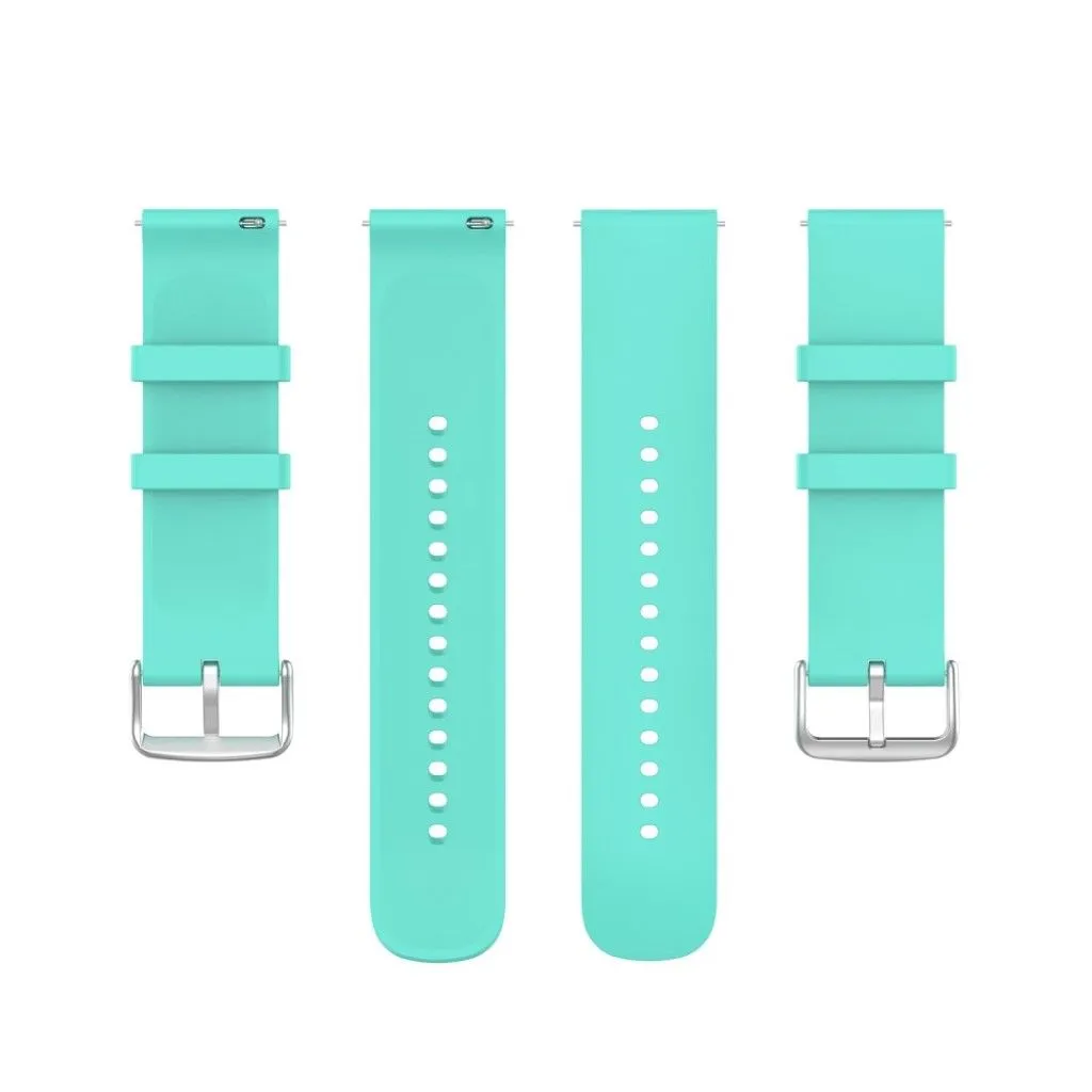 22mm Universal silicone quick release watch strap - Lake Blue / Silver Buckle