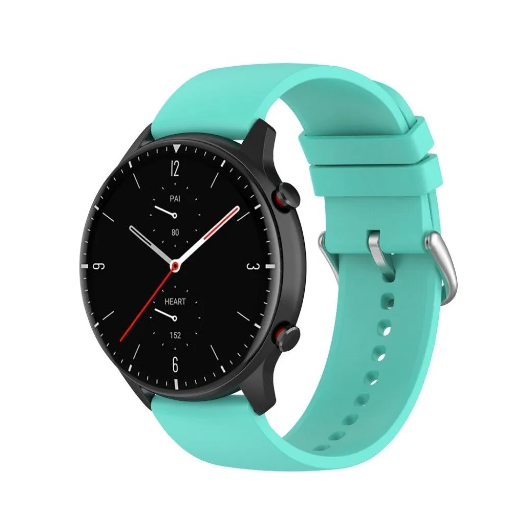 22mm Universal silicone quick release watch strap - Lake Blue / Silver Buckle