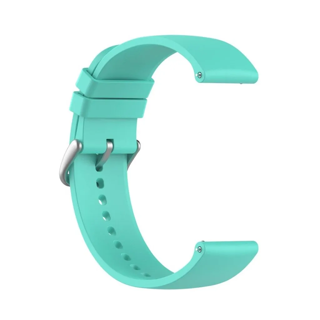 22mm Universal silicone quick release watch strap - Lake Blue / Silver Buckle