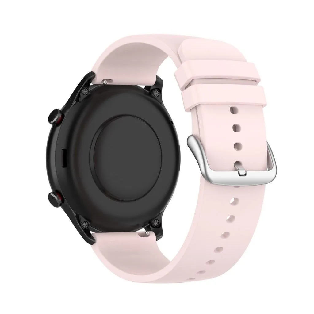 22mm Universal silicone quick release watch strap - Light Pink / Silver Buckle