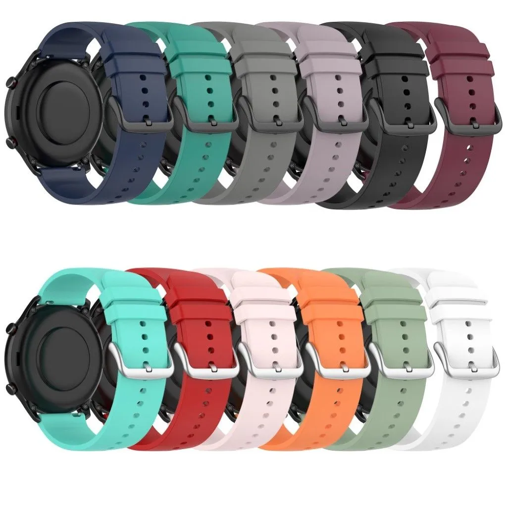 22mm Universal silicone quick release watch strap - Light Pink / Silver Buckle