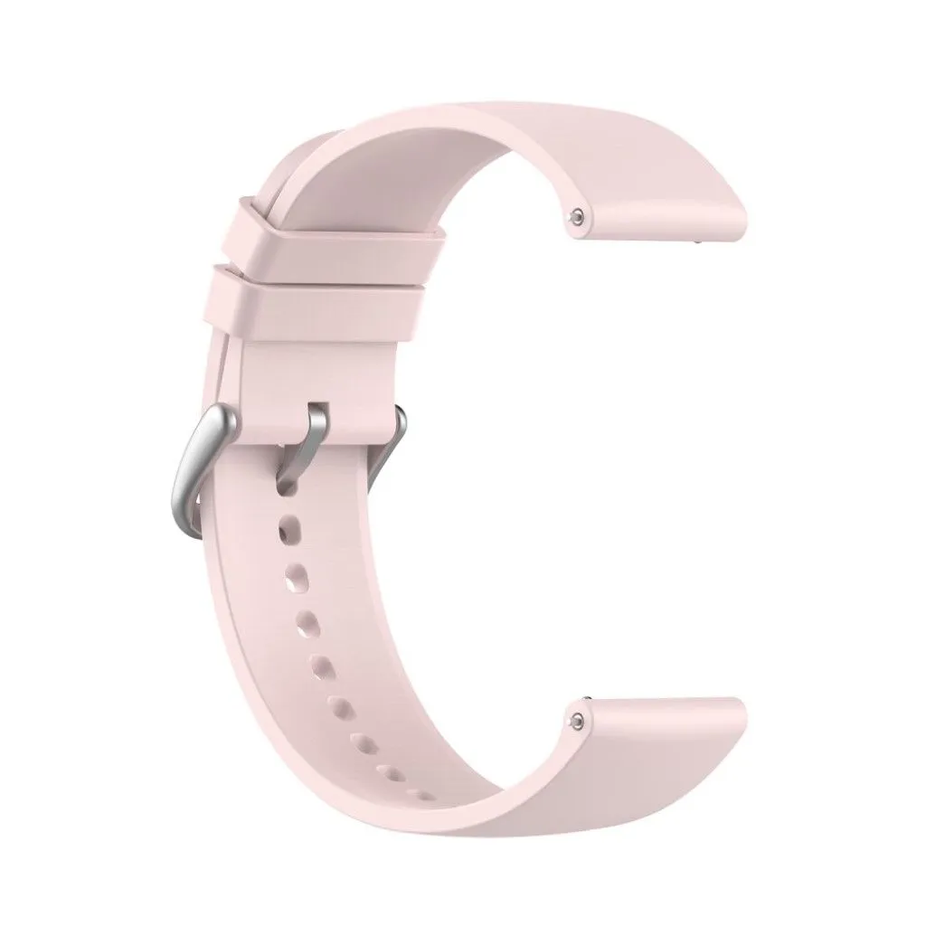 22mm Universal silicone quick release watch strap - Light Pink / Silver Buckle