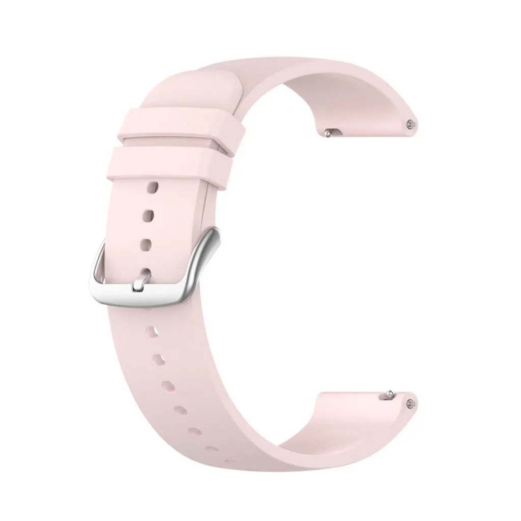 22mm Universal silicone quick release watch strap - Light Pink / Silver Buckle