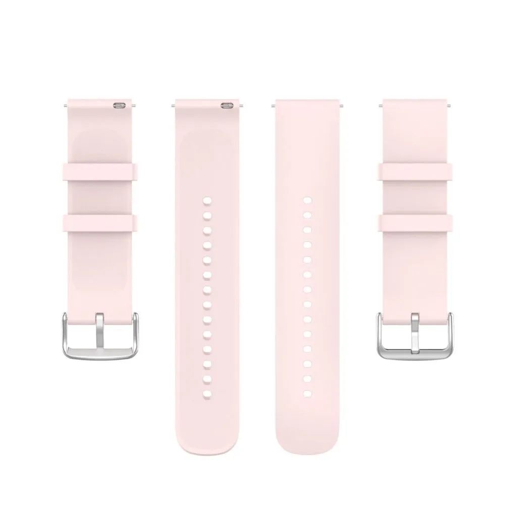 22mm Universal silicone quick release watch strap - Light Pink / Silver Buckle