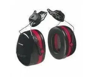 3M - Peltor Optime 105 Earmuff Cap Attached, Black/Red