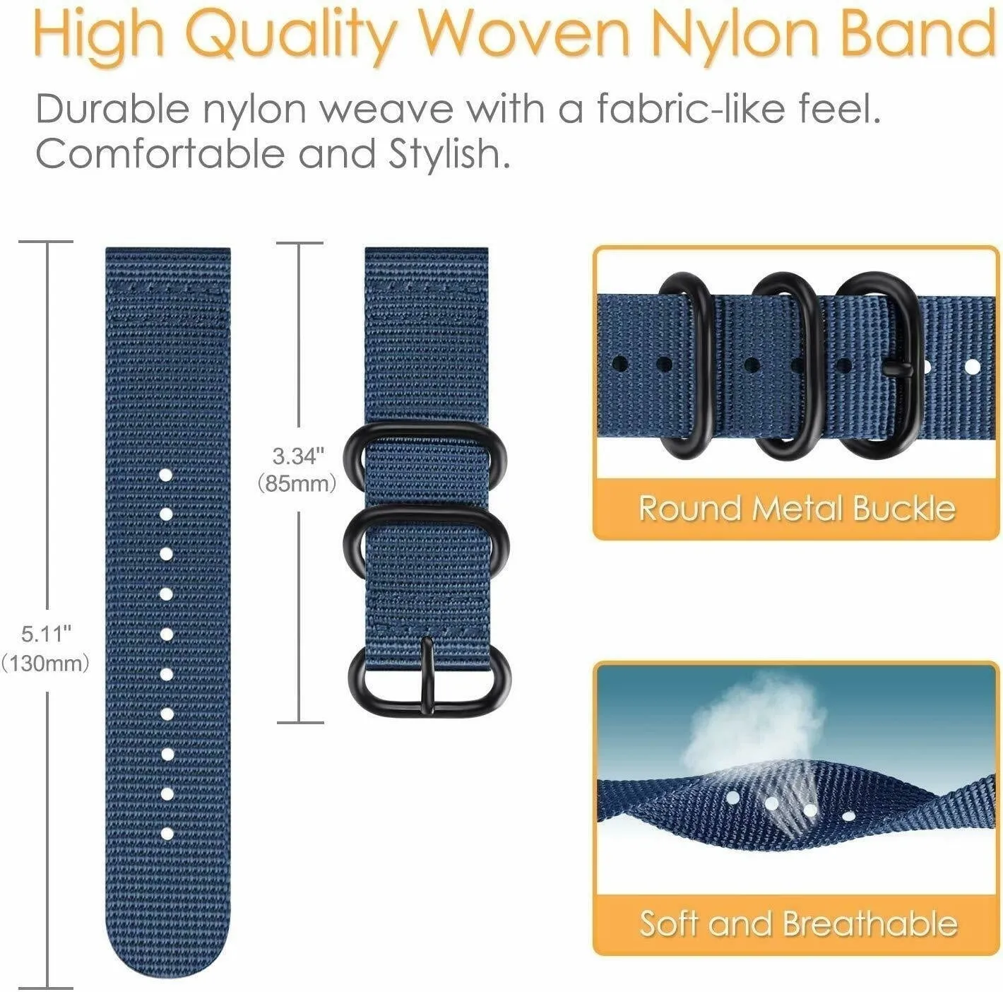 Amazfit GTR 2 Nylon Strap with Buckle (Blue)