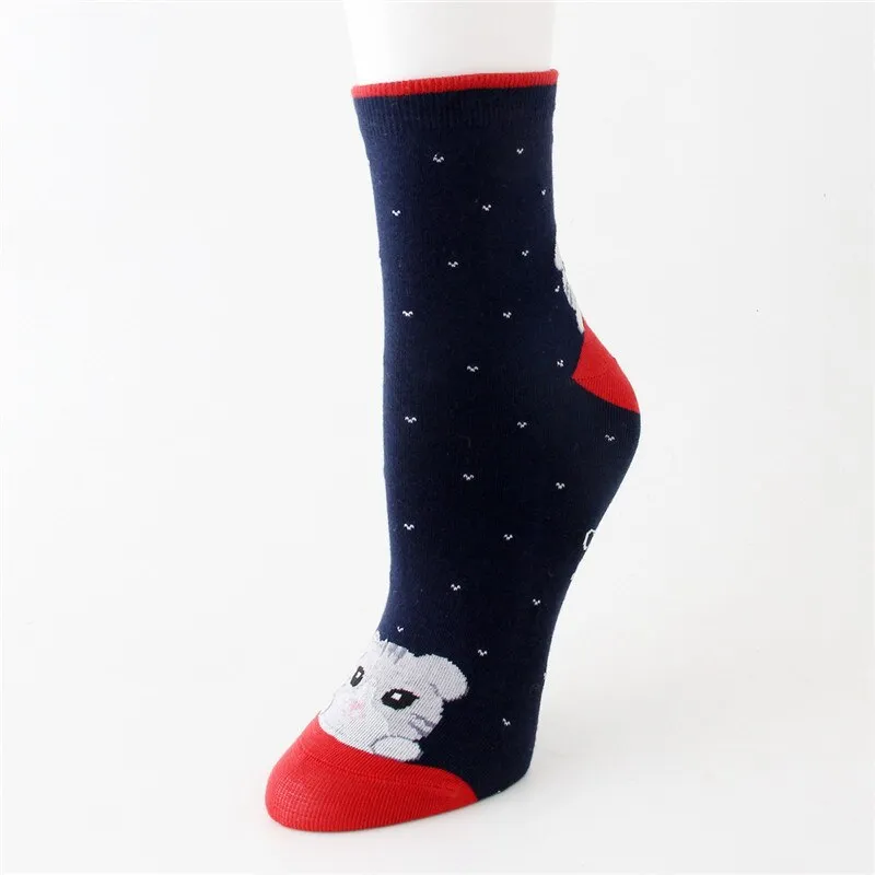 Animal Cartoon Striped Cotton Cute Socks For Women
