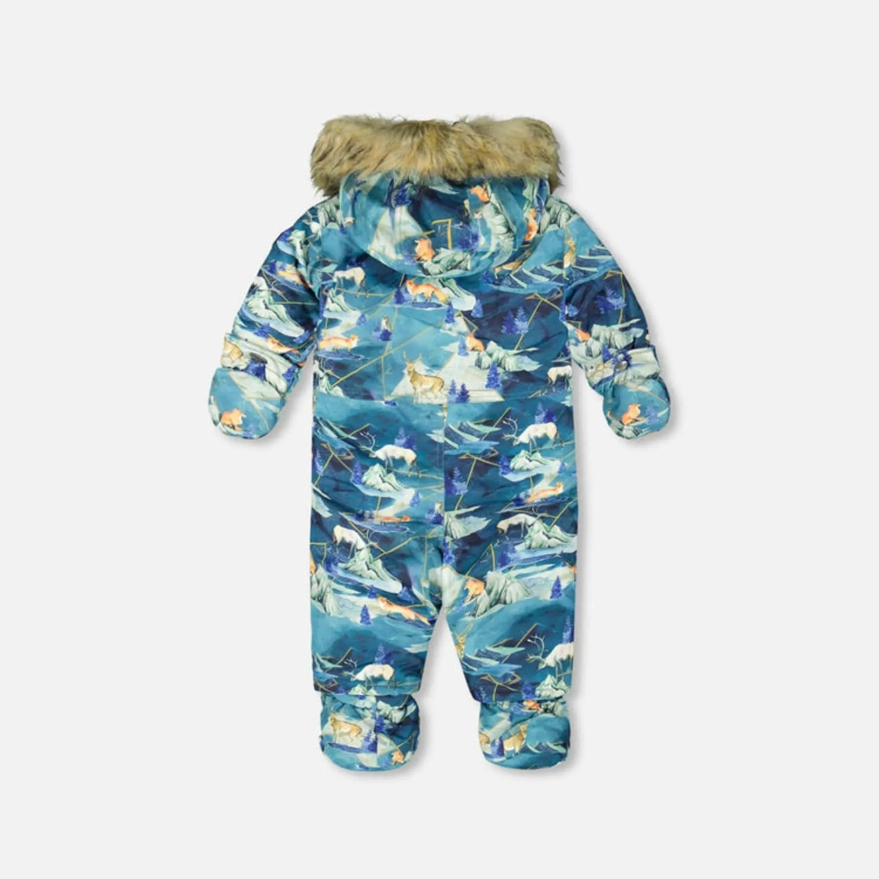 Deux Par Deux One-Piece Baby Snowsuit - Animals and Glaciers