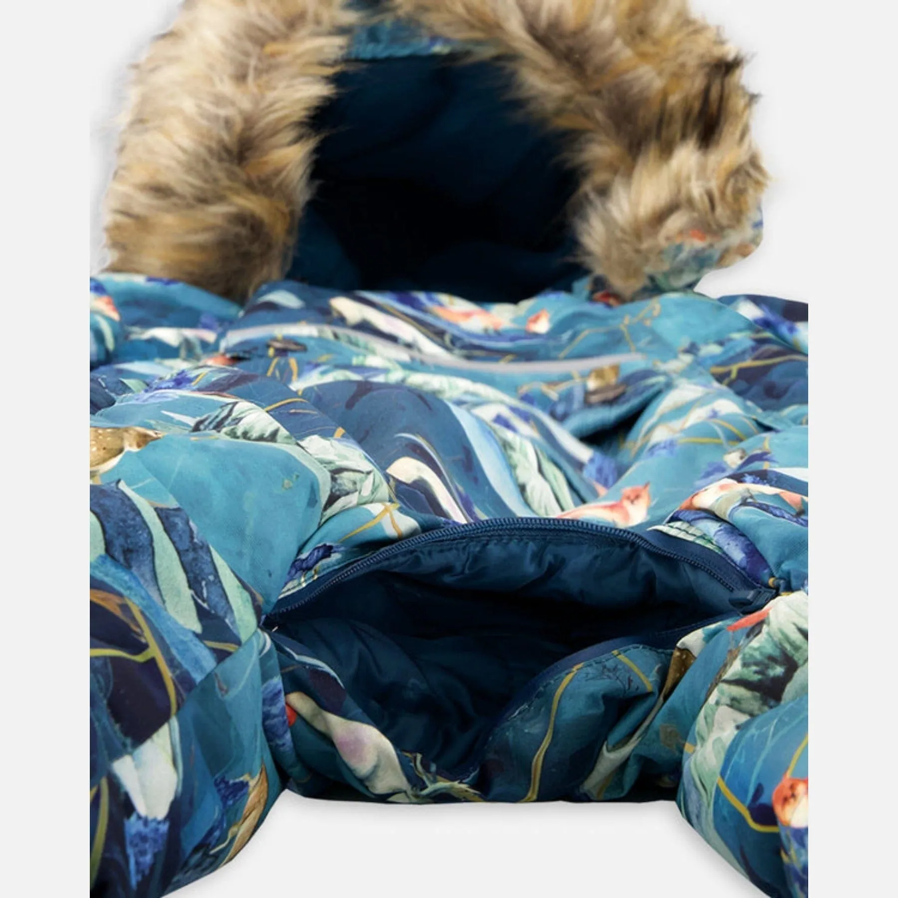 Deux Par Deux One-Piece Baby Snowsuit - Animals and Glaciers