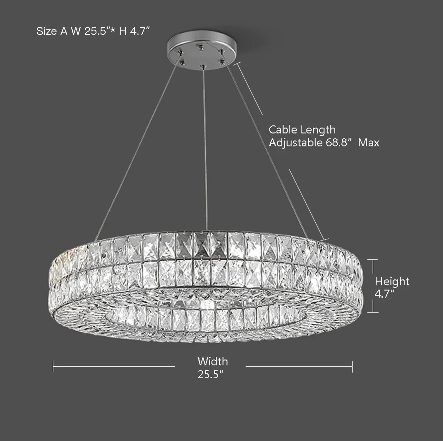 Luxury Style One Ring Crystal Chandelier