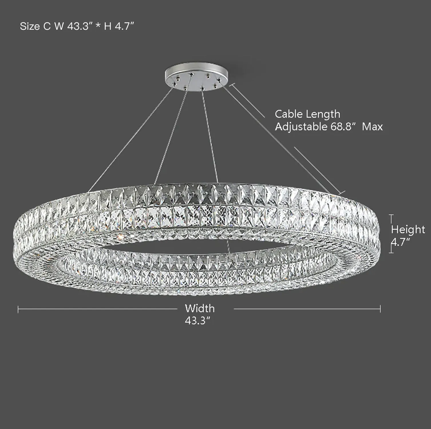 Luxury Style One Ring Crystal Chandelier