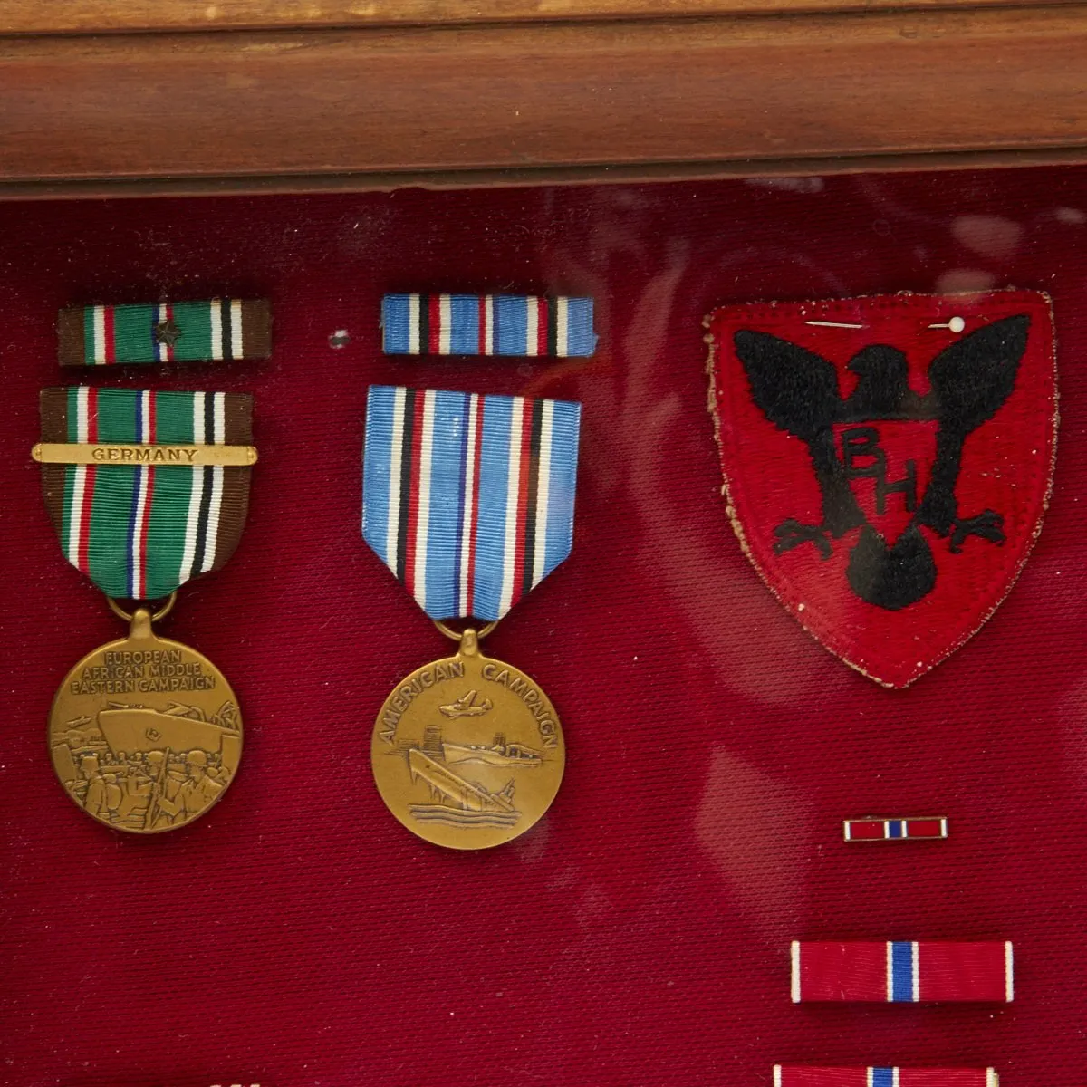 Original U.S. WWII 86th Infantry Division Bronze Star Grouping with Framed Medals and Map