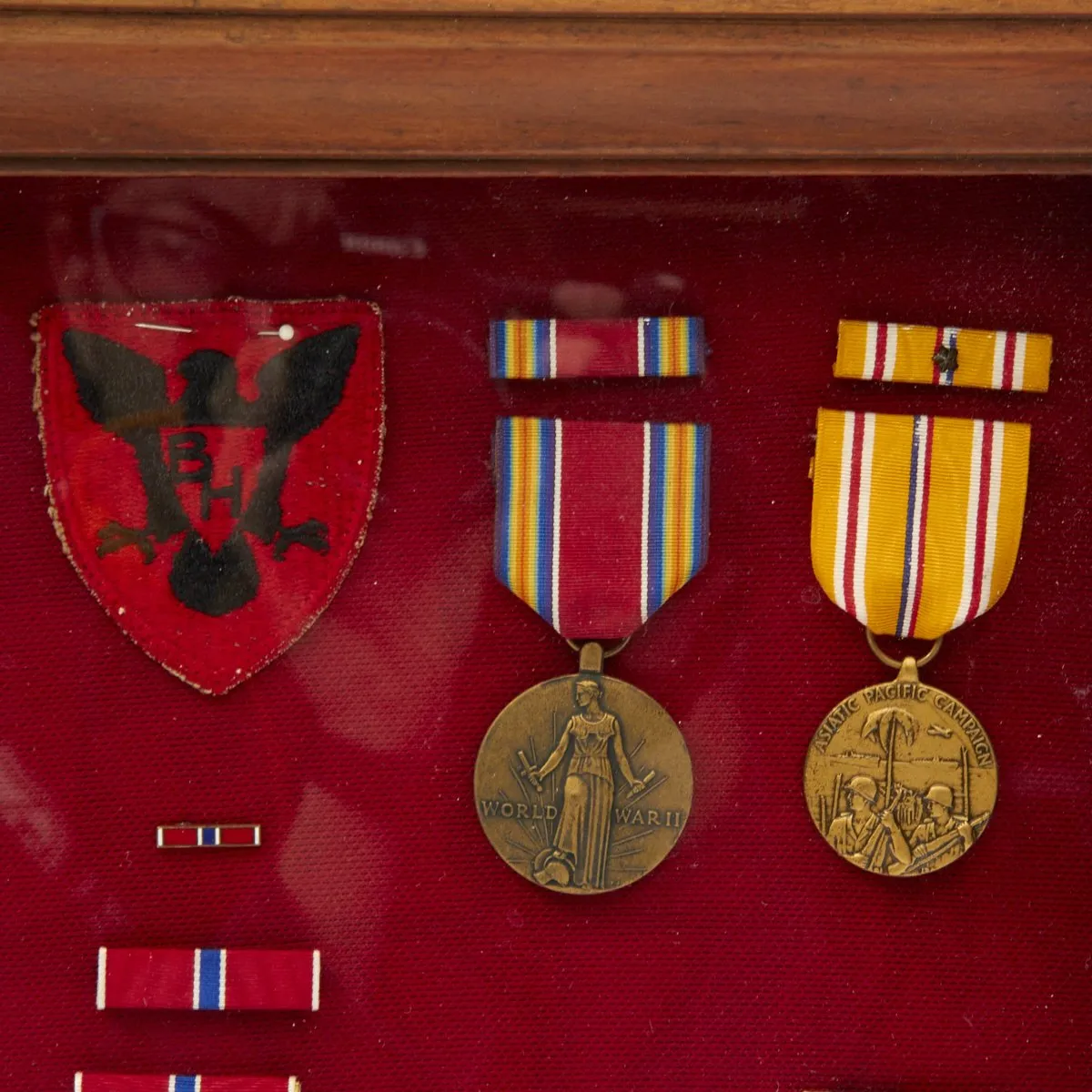 Original U.S. WWII 86th Infantry Division Bronze Star Grouping with Framed Medals and Map