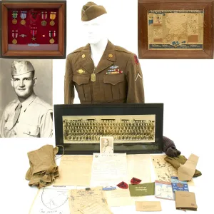 Original U.S. WWII 86th Infantry Division Bronze Star Grouping with Framed Medals and Map