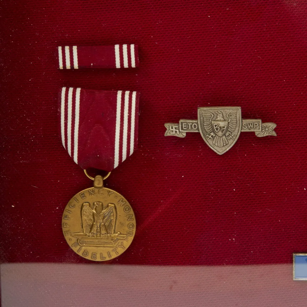 Original U.S. WWII 86th Infantry Division Bronze Star Grouping with Framed Medals and Map