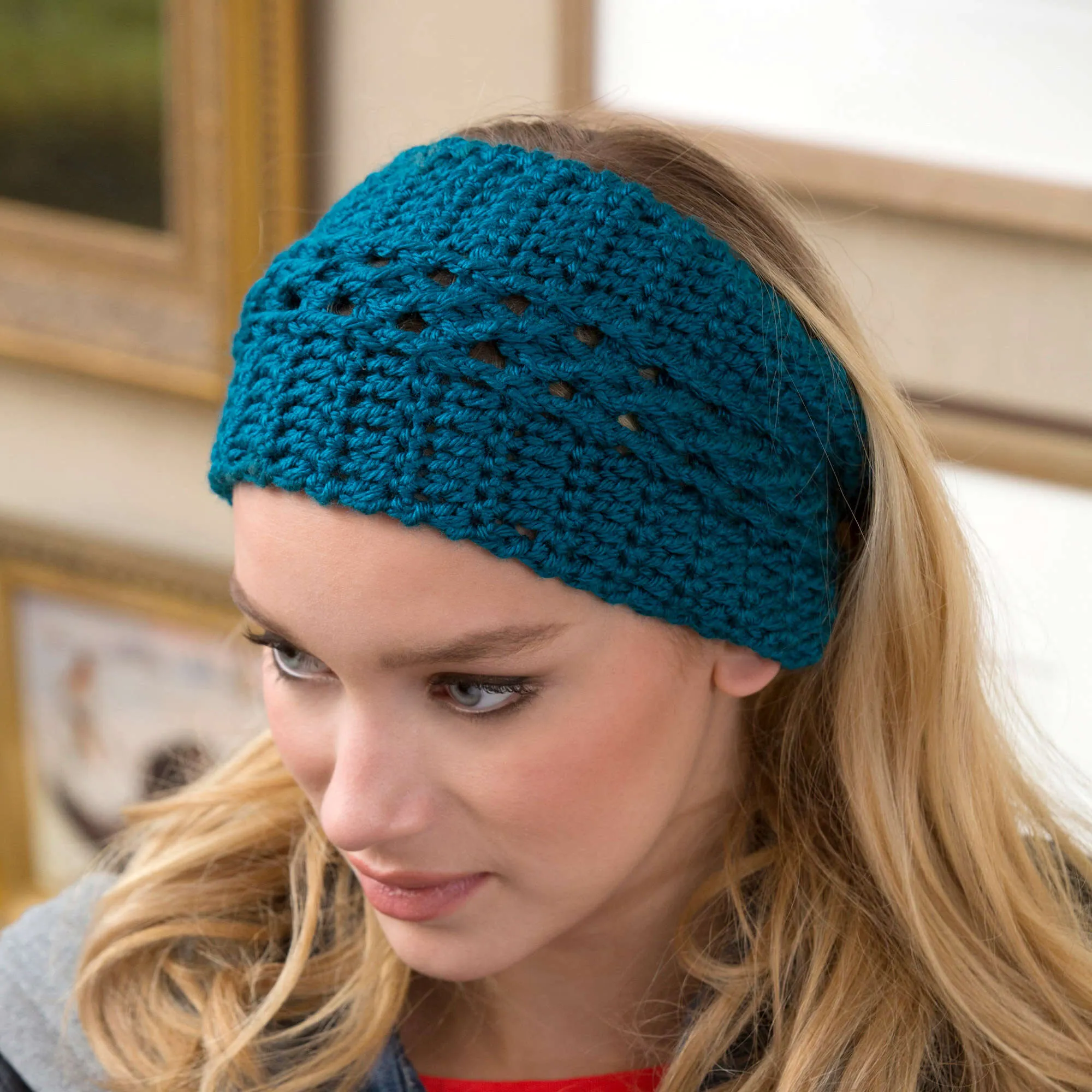 Red Heart Crochet Wide Vortex Headwarmer