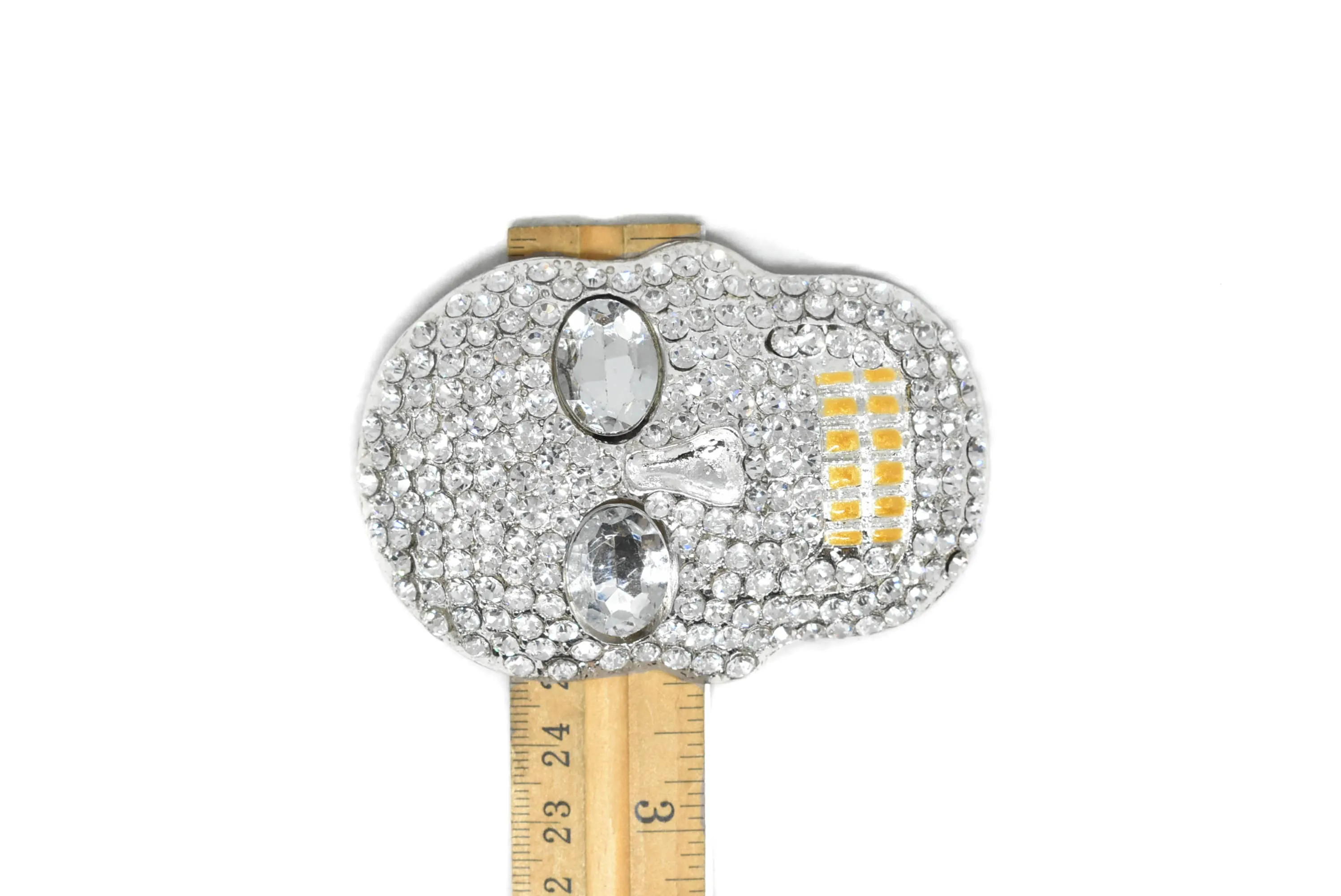 Rhinestone Skull Brooch 3.25" x 2.25" - 1 Piece