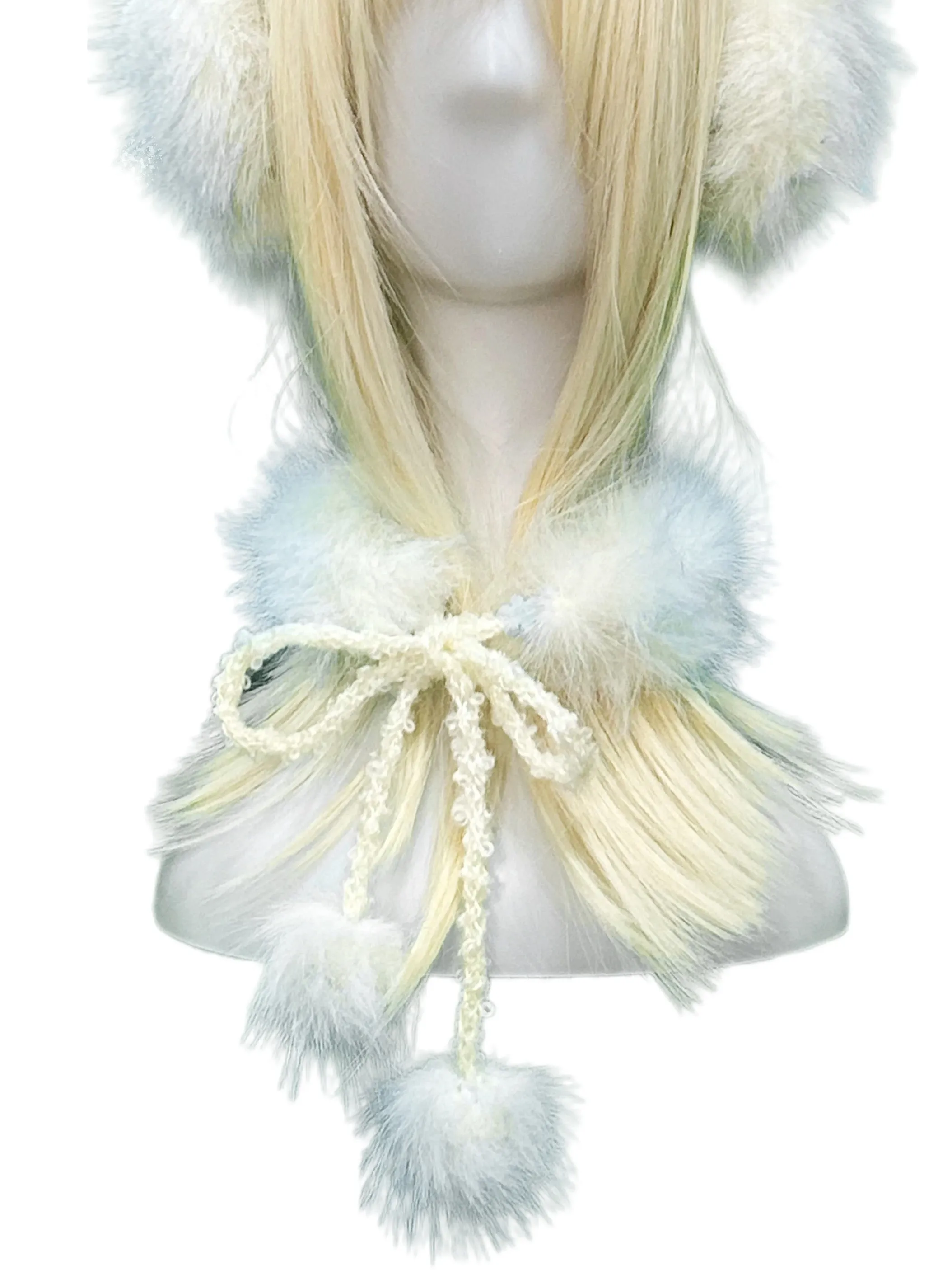 Rose Island 24AW Gift - Faux Fur Mini Pom Pom Scarf