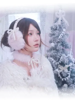 Rose Island 24AW Gift - Faux Fur Mini Pom Pom Scarf