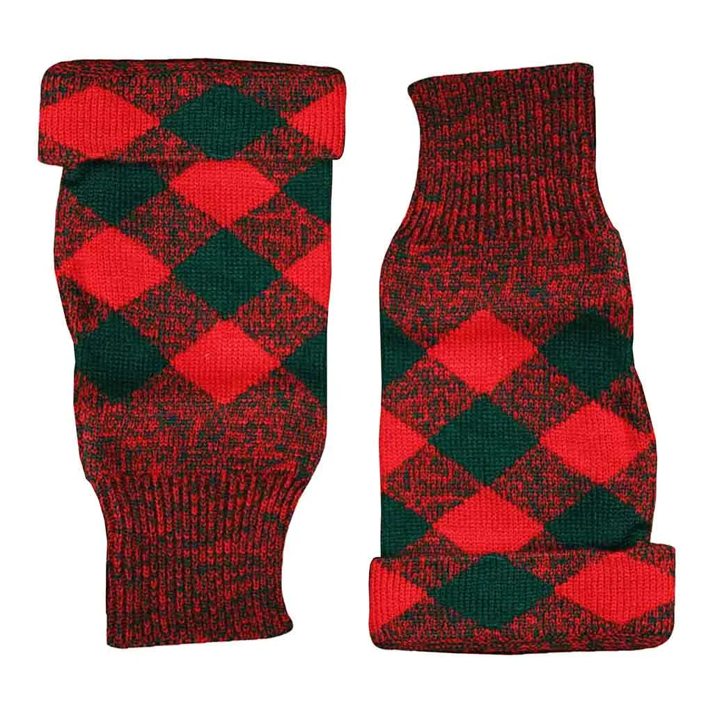 Scottish Kilt Hose Top Diced Red And Green