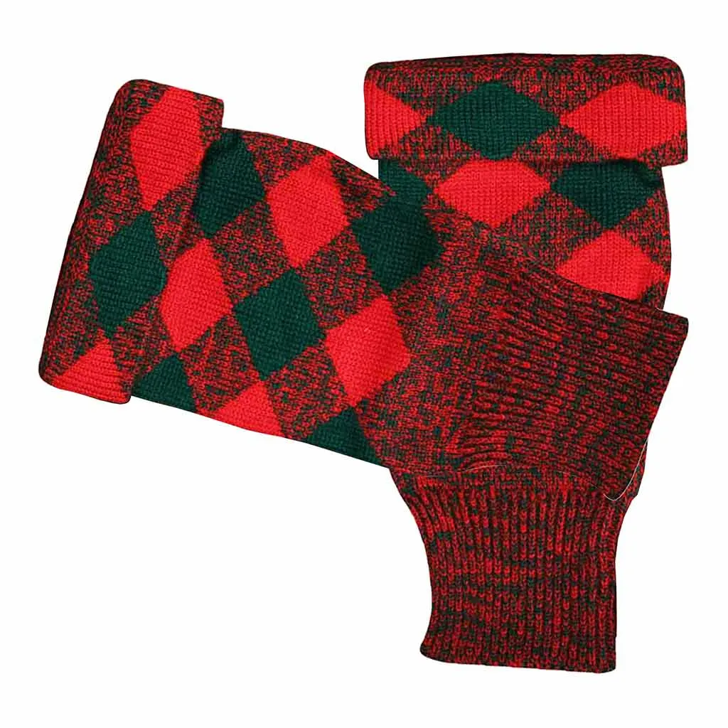 Scottish Kilt Hose Top Diced Red And Green