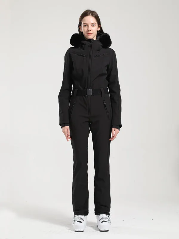 Women's Gsou Snow Classic Faux-Fur Trim Dawn Ski Suit